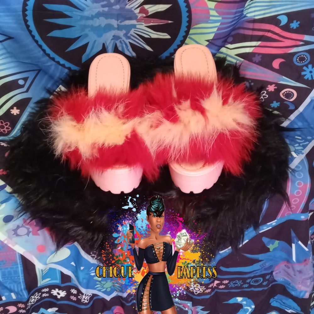 Womens Fur Clog Heels